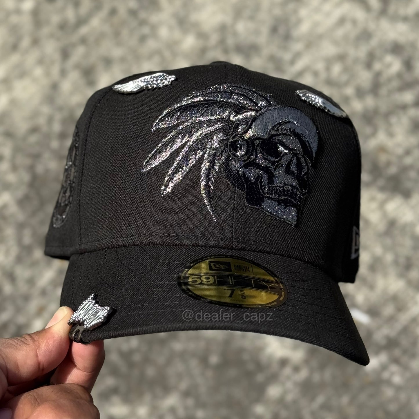 7 5/8 • SKULL AZTECA BLACK