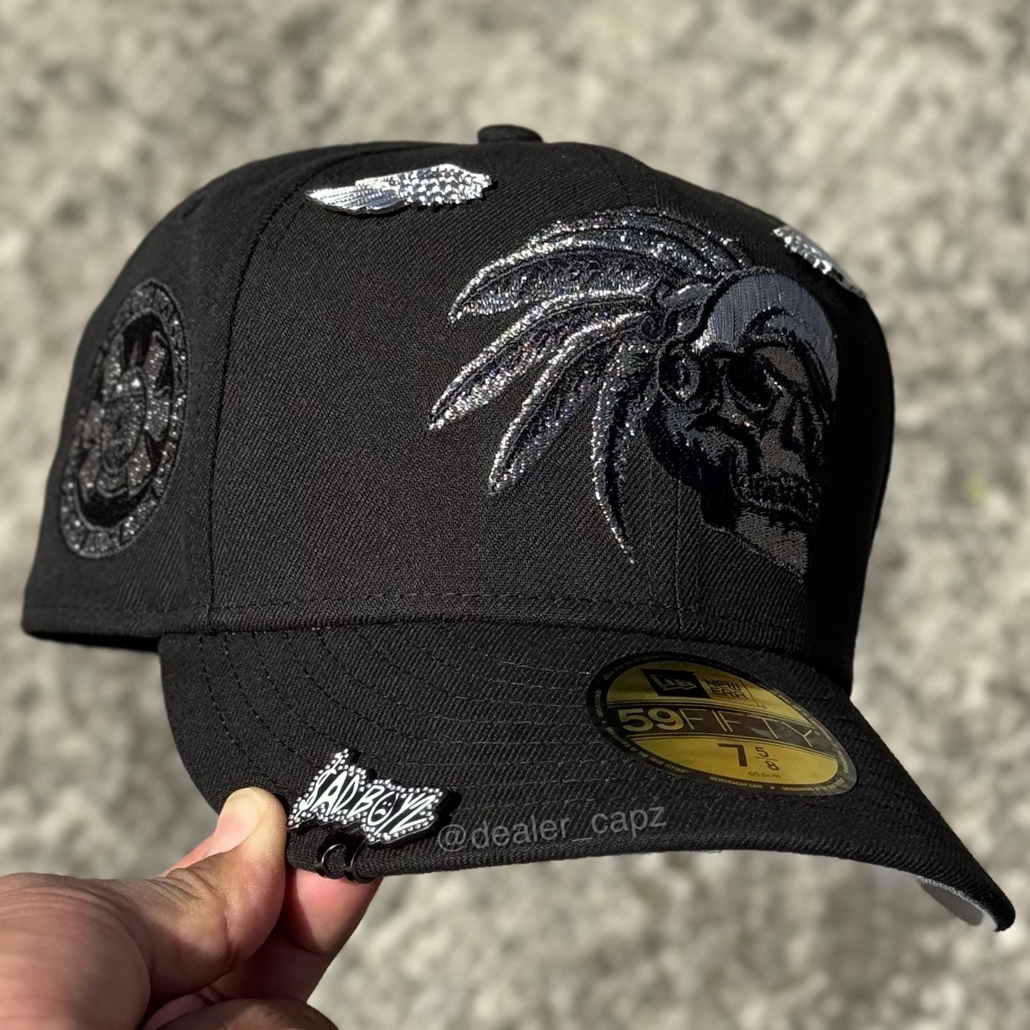 7 5/8 • SKULL AZTECA BLACK