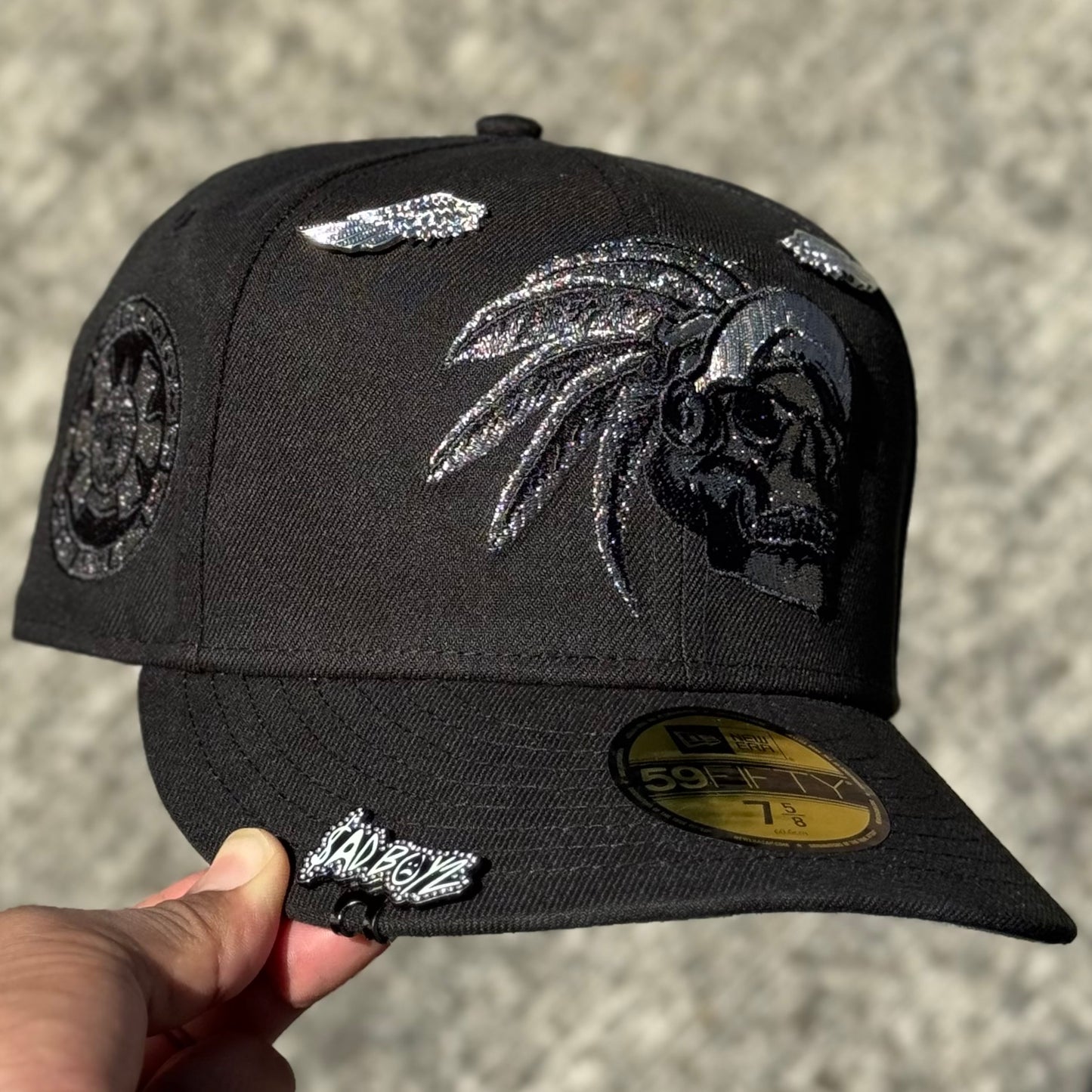 7 5/8 • SKULL AZTECA BLACK