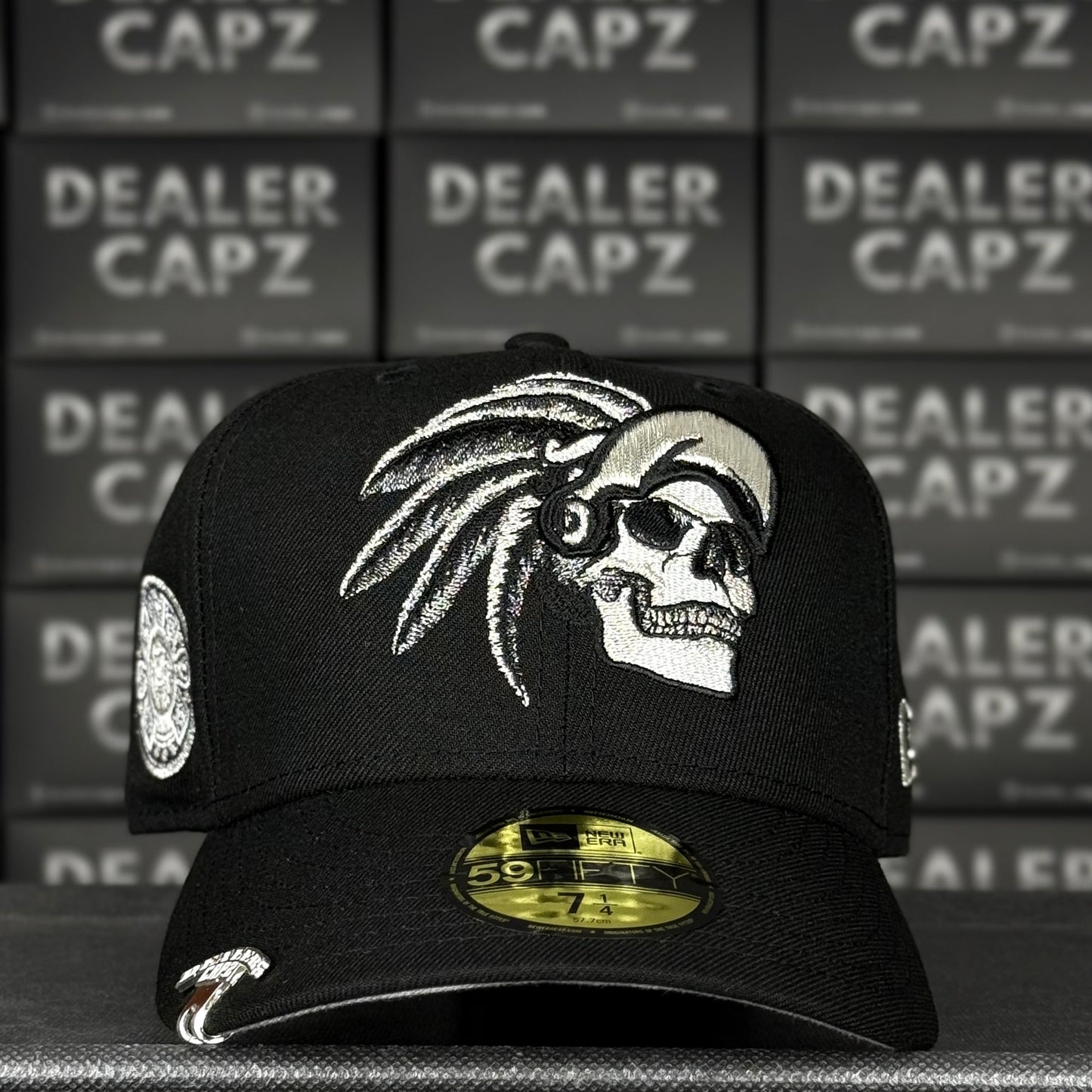 SKULL AZTECA METALLIC BLACK
