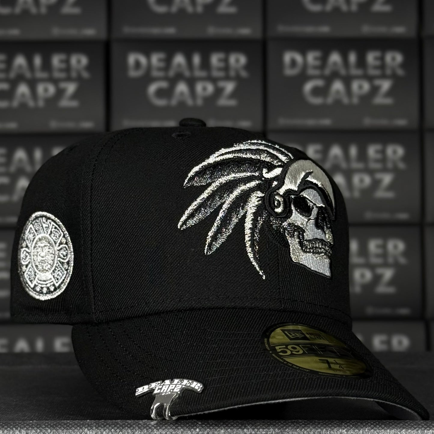 SKULL AZTECA METALLIC BLACK